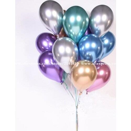 10pcs/lot New Glossy Metal Pearl Latex Balloons Gold Silver Wedding Baby Shower Birthday Carnival Party Supplies Helium Favors