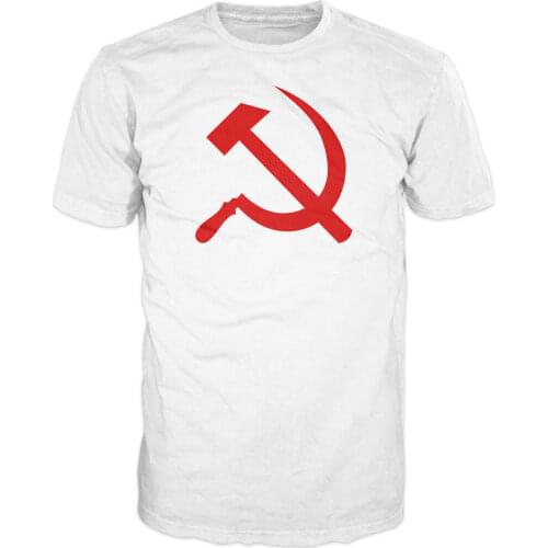 2019 Brand Clothing Men Printed Fashion Design Hammer and Sickle Soviet Russia Communist Funny T-Shirtmuscle Men MenS T Shirts