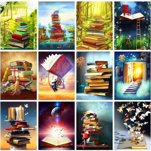 FIYO 5d Diamond Painting Book Diamond Art Full Drill Mosaic Stairs Embroidery Scenery Handmade Gift Home Decor
