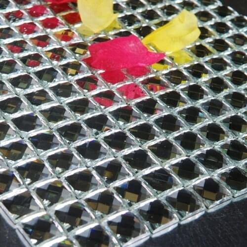 13 faced diamond crystal glass mosaic bathroom tiles kitchen backsplash mosaic mirror frame