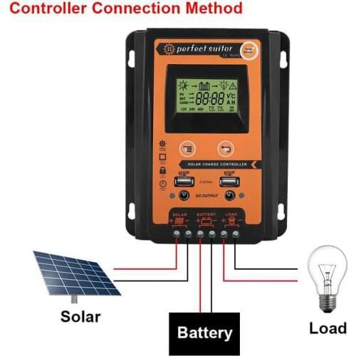 12 Voltage/24 Voltage Auto Recognized Solar Controller Solar Panel Battery Regulator Dual USB LCD Display Solar Controller