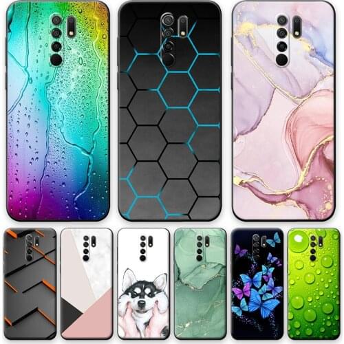For Redmi 9 Case Geometric Style Case For Redmi 9 Redmi9 6.5" Soft TPU Silicone Cover For Xiaomi Redmi 9 Protective Phone Fundas