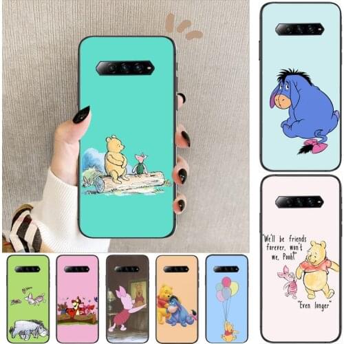 Disney Winnie Bear Cute Anime Phone Case For xiaomi redmi Black Shark 4 Pro 2 3 3s Cases Helo Black Cover Silicone Back Prett