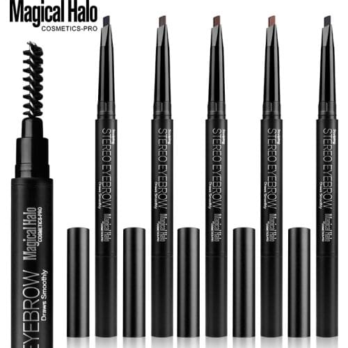 Double Head Automatic Eyebrow Eyeliner Pencil W/Brush Waterproof Long-lasting Brows Dyeing Coloring Not Fading Makeup TSLM2
