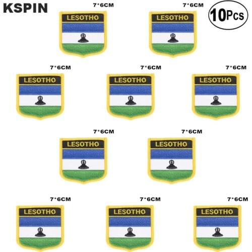 Lesotho Flag Embroidery Patches Iron on Saw on Transfer patches Sewing Applications for Clothes in Home&Garden