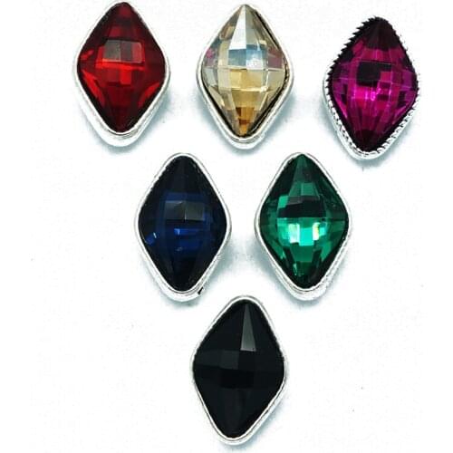 Hot sale 10pcs beauty Hollow rhombus 12MM rhinestone metal snap buttons fit DIY 12mm snap jewelry KZ9072