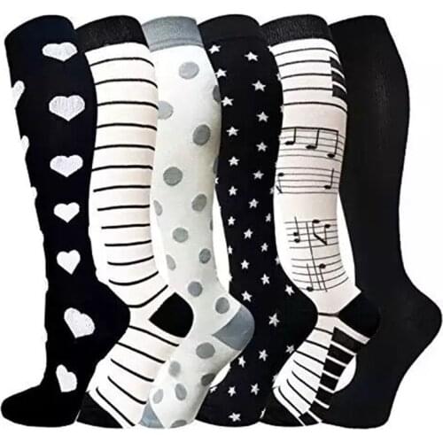 3/4/5/6/7/8/9 Pairs) Compression Socks Fit For Medical Edema Diabetes Varicose Veins Men Women Running Hiking Sports Socks