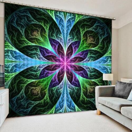 Colorful leaves Window luxury Curtains Blackout for Living Room Bedroom Kitchen Door Drapery Home Decor 3d curtain
