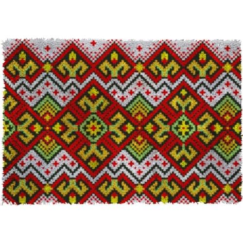 Latch Hook Rug Red veins Plush Tapestry Kits Crochet Cushion Mat DIY Carpet Rug Home Decor Thick Yarn 61cmX85cm