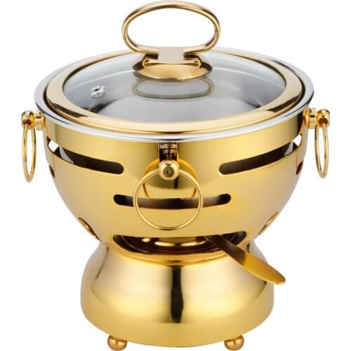 304 Stainless Steel Small Hot Pot One Person One Pot Single Self-Service Small Shabu-Shabu Seafood Alcohol Stove Hot Pot Stove