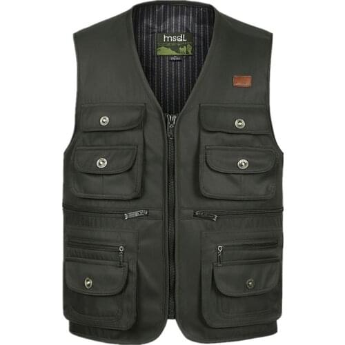 Men Large Size S-4XL Motorcycle Casual Vest Male Multi-Pocket Tactical Fashion Waistcoats High Quality Masculino Overalls vest
