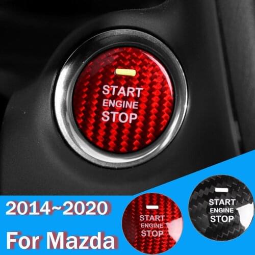 For Mazda 3 Axela Atenza Car Engine Start Stop Cover Sticker Carbon Fiber Fit Mazda CX-3 CX-4 CX-5 CX8 MX-5 2014~2020 Trim