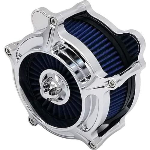 Motorcycle Air Filter Turbine Intake Cleaner Cnc Cut Chrome for Harley Dyna 00 - 17 Softail 00 - 15 Touring 00 - 07 Fitment-B