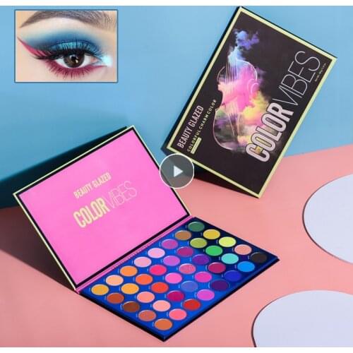 Beauty Glazed NEW 40 Color VIBES Matte Eyeshadow Palette Glitter Highlighter Shimmer Nude Waterproof Make Up Pigment Cosmetics