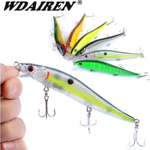 1Pcs Minnow Fishing Lures 115mm 13.5g Crankbait Wobblers 3D Eyes Perch Artificial Hard Baits Pike Carp Swimbait Pesca Tackle