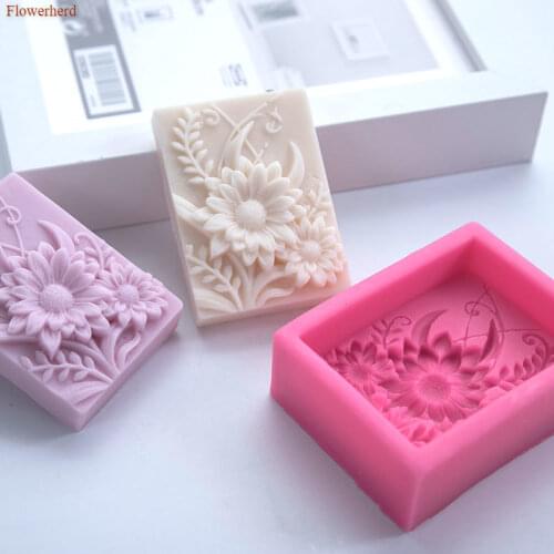 Rectangular Daisy Handmade Soap Silicone Mold DIY Flower Soap Mold Palster Chocolate Mold Soap Making Supplies Cake Decors