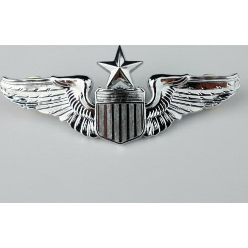 Silvery US Air Force USAF Senior Pilot Badge Pin 3.0'' Military Store