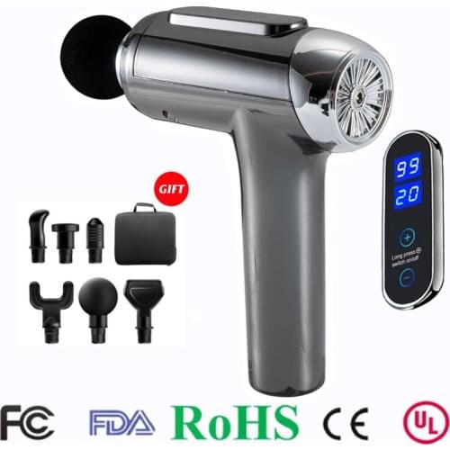 Athlete Deep Muscle Relaxation Body Relaxation Massage Gun Electric Touch Screen Massager Fascia Gun 6 Massage Heads Massageador