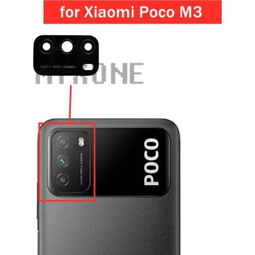 2pcs for Xiaomi Poco M3 Camera Glass Lens Back Rear Camera Lens with 3M Glue Replacement Repair Spare Parts