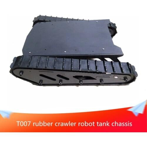 T007 Metal Tank Chassis with Rubber Crawler Belt Tracked Vehicle Excavator Robot Chassis and A58SW-555 Motor 15kg Large Load