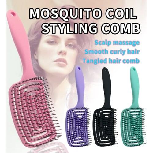 Hair Scalp Hollow Mosquito Coil Comb Womens Tangled Hair Comb For Curly Hair Hair Care Styling Tools