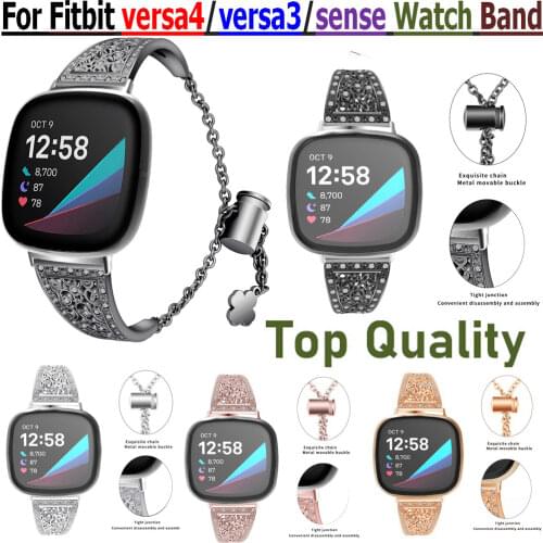 Top Quality Metal Stainless Luxury Wrist Band For Fitbit Versa 3 Watch Replacement Watchband Strap For Fitbit Versa3 Bracelet