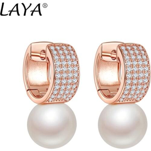 925 Sterling Silver Fashion Pearl Clear Cubic Zircon Earrings For Women Wedding Party Elegant Luxury High Quality Jewelry Gifts