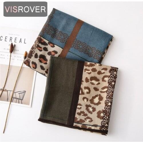 VISROVER 2020 blue leopardskin printing viscose Summer scarf Fashion army green Autum Wraps Spring Shawls Hijab gift wholesales