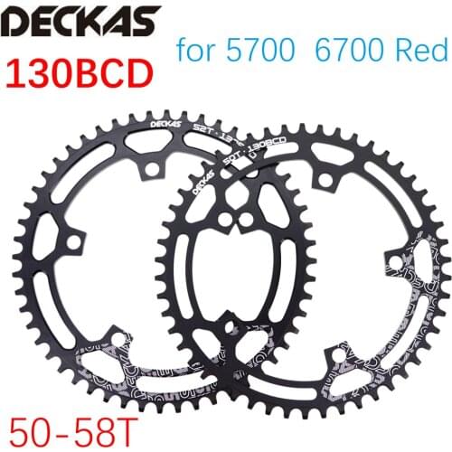 Deckas Chainring 130 BCD Round for shimano 5700 6700 50 52 55 58 T 60T Road Bike ChainWheel 130bcd for sram red