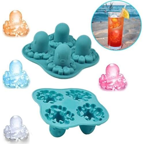 1pc Ice Cube Octopus Shape Chocolate Mould Tray Ice Cream DIY Tool Whiskey Wine Cocktail Ice Cube 3D Silicone Mold Kitchen Home