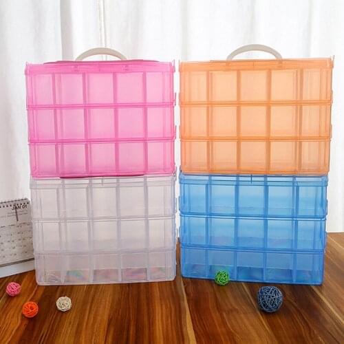 1PC 3 Layer Large Size Adjustable Plastic Storage Box Case Holder New Jewelry Storage Boxes Makeup Organizer Toys Organizer