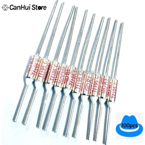 100pcs RY FUSE RY-195 Temperature Fuse RY Tf Heat Protector 195Degrees 10A250V TF 195 C Temperature Switch 195C Insurance Pipe