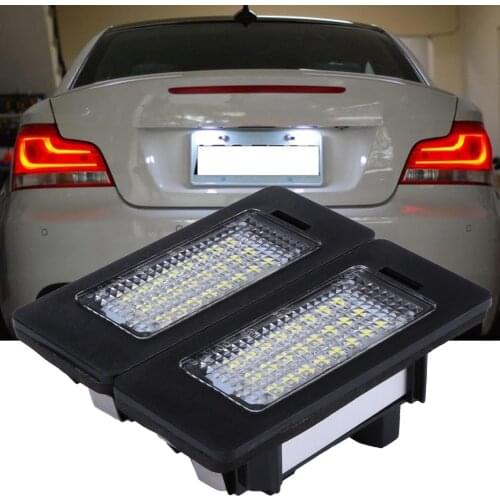 2pcs 12V 3W Error Free Car LED License Plate Light Bulb For BMW E82 E88 E90 E92 E39 E60 E61 M5 Auto Accessories