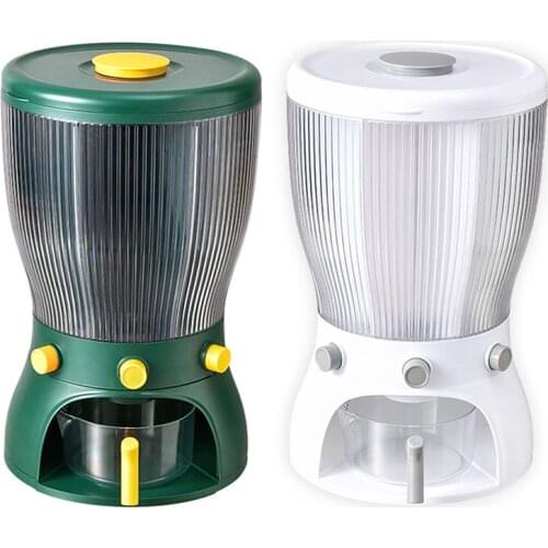 20KG Multifunctional Rotating Food Storage Box with Lid Moisture Insect Proof Grain Organizer Separat Rice Bucket