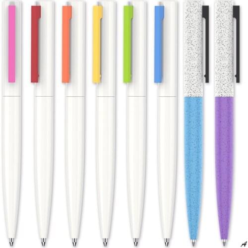 200pcs/lot New material wheat straw ball pen custom logo promotional multi color wholesale ballpoint pen