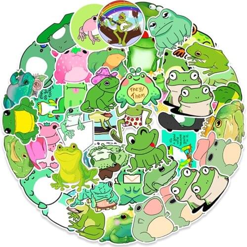 50Pcs Interesting Frog Graffiti Stickers For Skateboard Helmet Box Bicycle Computer Notebook Car Anime Cute Frog Decals