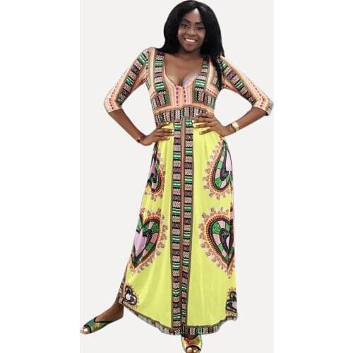 African Dresses New Arrival Sale Bazin Dresses 2020 New Africa Totem Print Dress Digitalpositioningfoil Stamp Split Skirt 7229