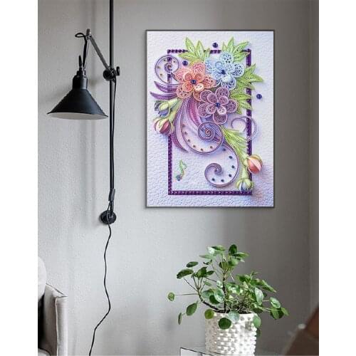 NewSpecial Shaped Diamond Painting Butterfly Flower DIY 5D Partial Drill Kits Home Wall Sticker Rhinestone Cross Stitch