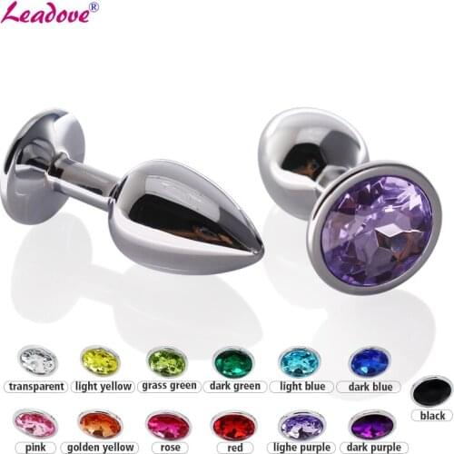 Medium Size 80*34mm Crystal Jewelry Anal Plug Butt Plugs Booty Beads Metal Prostate Massager Sex Toys Products for Couple GS0023