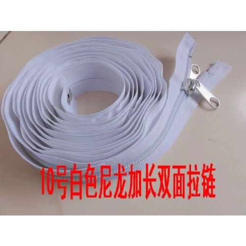 Free shiping #10 overlength white nylon zipper for yacht hood double puller 400cm/pcs zipper for sewing diy tents outdoor sports
