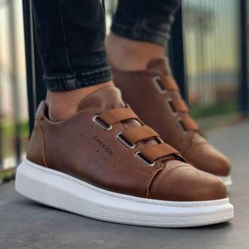 Chekich Womens & Mens Shoes Tan Color Non Leather Spring and Autumn Seasons Elastic Band Closure Slip On Comfortable Unisex Sneakers Odorless Brown Wedding Running Sport Light Breathable Flexible Office CH253 V1