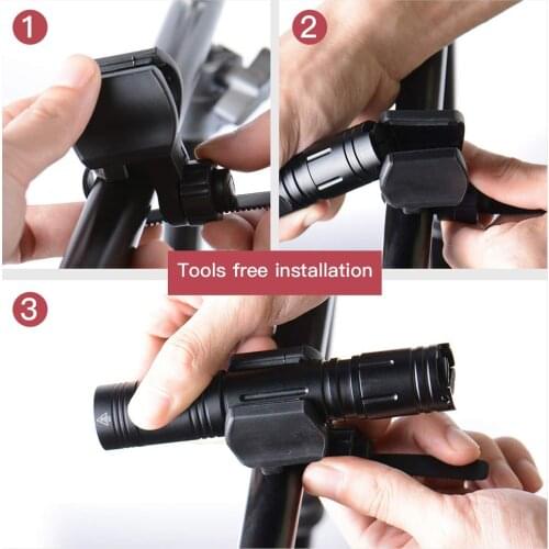 Bike Light Holder Universal Bicycle LED Flashlight Lamp Mount Clamp Stand Bike Lighting Mount Accessories