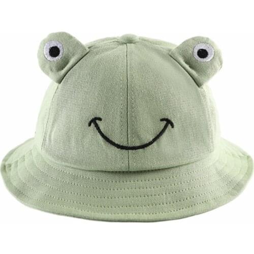 Toddler Kids Cartoon Frog Bucket Sun Hat Breathable Mesh Sunscreen Fisherman Cap