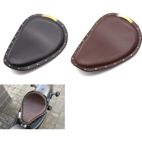 For Harley Sportster Bobber Chopper Custom Brown /Black Motorcycle Cover Cowl Pad Synthetic Leather Solo Seat 1set