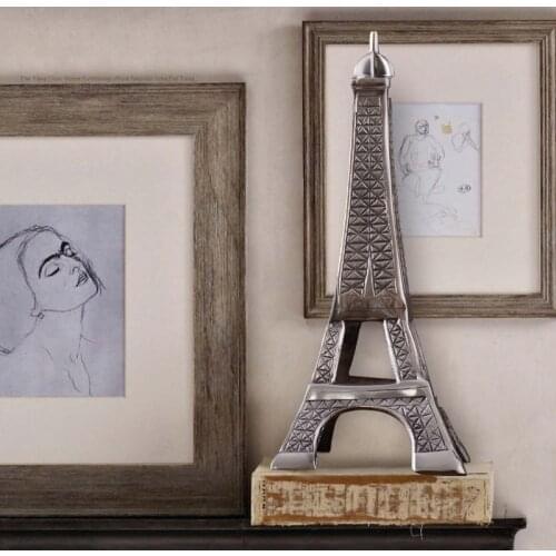 European village style retro hand made iron art Eiffel Tower nostalgic handicraft luxury home furnishing decor tower