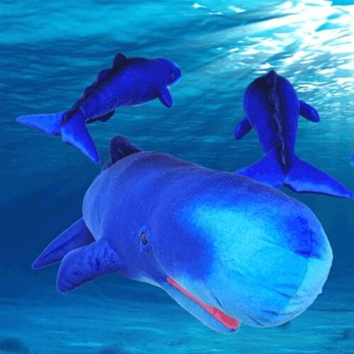 Fancytrader Simulated Sperm Whale Stuffed Toy Plush Soft Animal Sea Fish Blue Whales Doll Nice Kids Gift 80cm X 31cm