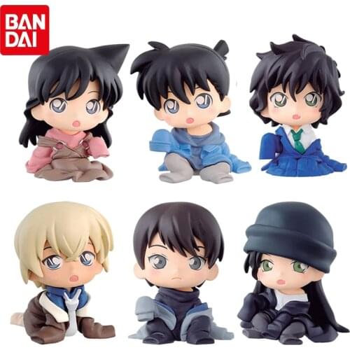 Bandai Genuine Gacha Conan Edogawa Sitting Molding Doll 3 Jimmy Kudo Rachel Moore Sera Masumi Akai Shuichi Action Figure TOYS