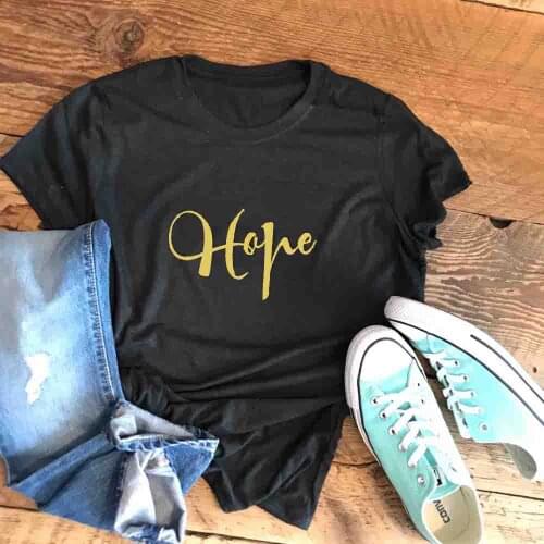 Hope and Love Faith T-Shirt Hipster Casual Christian Graphic Shirt Religion Chrsitian Grunge Hope Vintage Slogan quote top tee