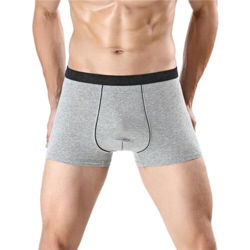 Hot Men Plus Size Color Block Boxers U Convex Mid Rise Underwear Underpants Gift