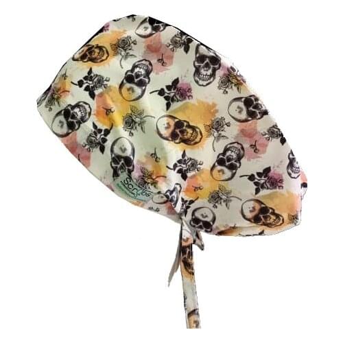 Medical Dentists Recommend You Replace the Cap Scrub Surgical Hats in Gray Brush Teeth for Women and for Men Ultra Soft 100% Cotton Back Ties with Elastics